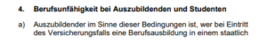 Berufsunfähigkeit bei Auszubildenden und Studenten