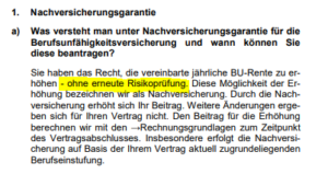 Grafik Absatz Nachversicherungsgarantie