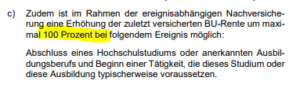 ereignisabhängige Nachversicherung