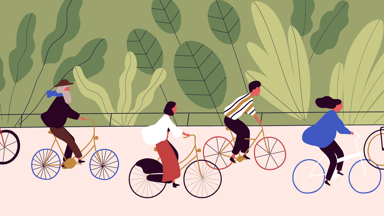 Grafik mit Fahrradfahrern