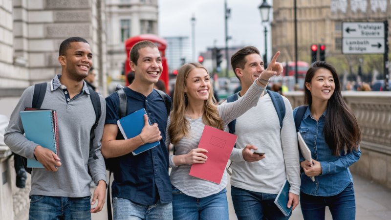 Studentengruppe in London