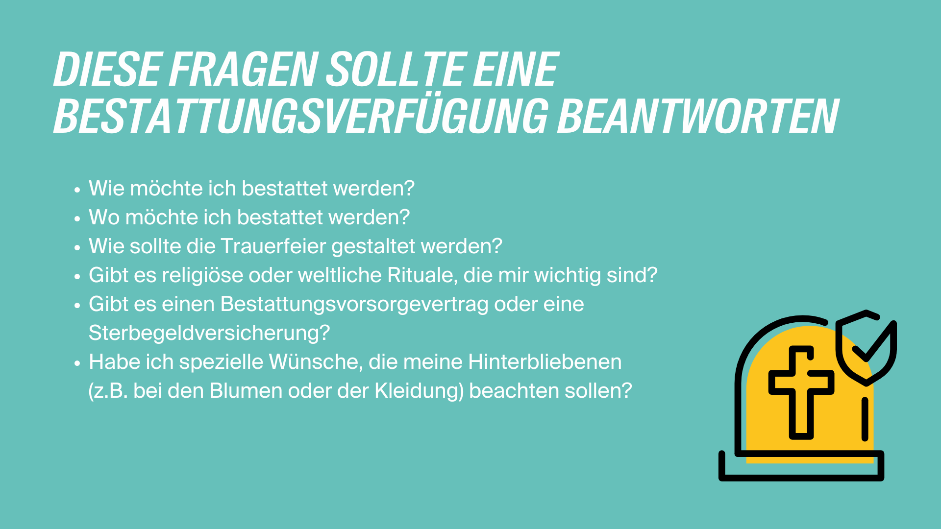 LV 1871 Grafik: Diese Fragen sollte eine Bestattungsverfügung beantworten