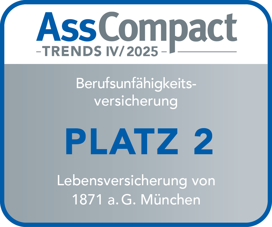 lv-1871_trends-iv-2025_berufsunfaehigkeit_platz-2 - LV 1871 AssCompact Trends II 2025: LV 1871 auf Platz 2 für die Berufsunfähigkeitsversicherung